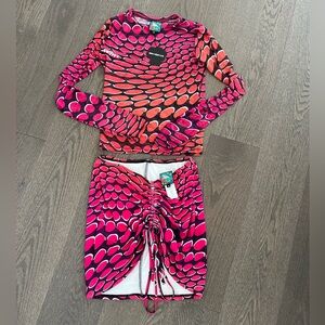 Omighty illusion top + skirt set